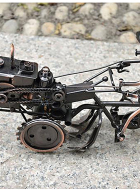 铁艺手扶拖拉机模型农夫犁地摆件