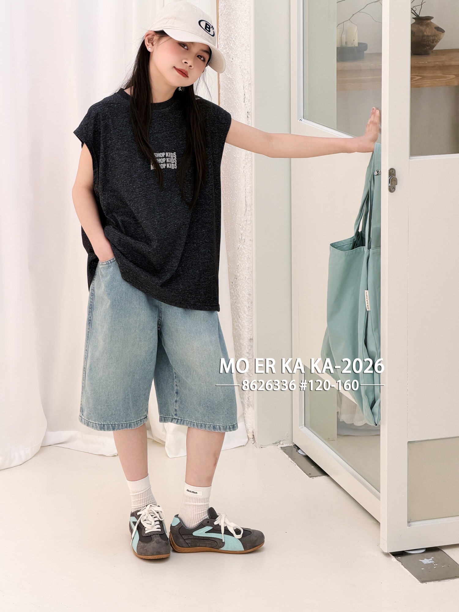 2026年新款摩尔咖咖夏季薄款裤子中大童薄中款牛仔中裤8626336