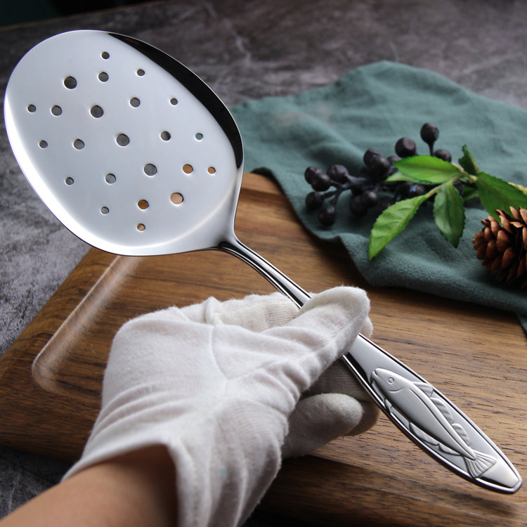 挪威hd 18/8不锈钢漏眼铲牛排煎铲煎蛋铲平底锅漏油煎饼铲子煎鱼