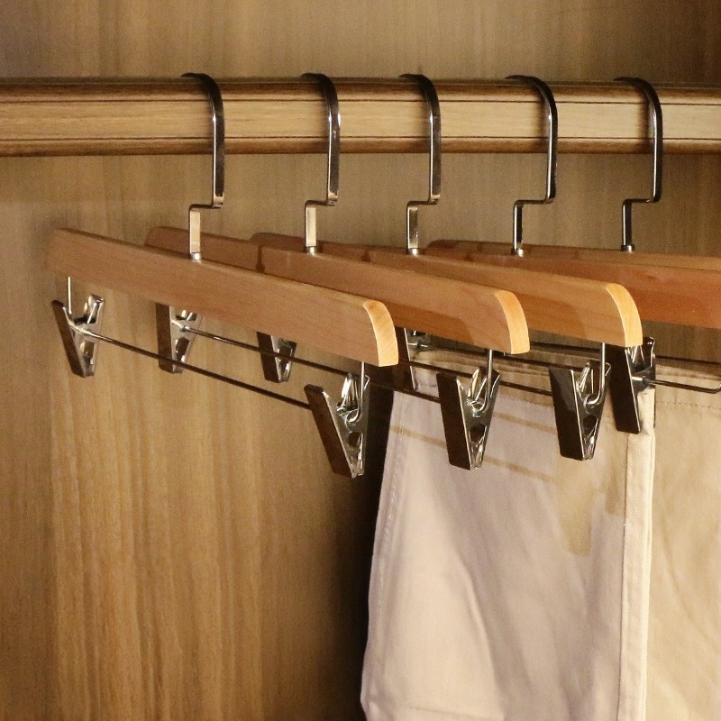 俏天下实木裤架裤夹子衣架挂裤木质裤架晾晒家用衣柜无痕收纳强力,收纳整理,木质衣架,淘宝优惠券,粉丝福利购,淘宝优惠卷