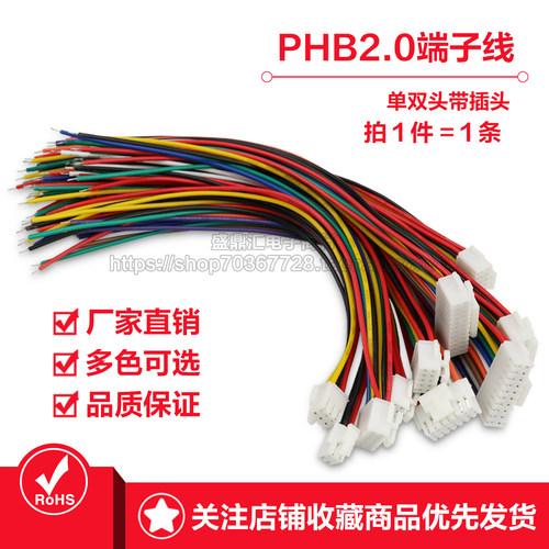 PHB2.0mm双排带锁扣端子线