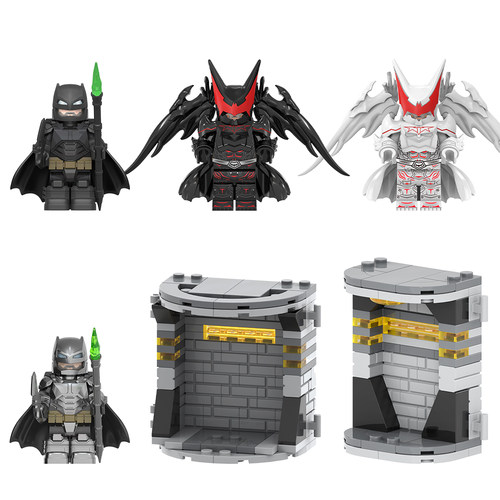 地狱黑白人仔蝙蝠侠积木儿童玩具