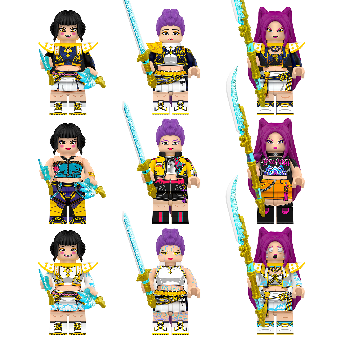 中国积木猎魔女团米拉玩偶小人仔