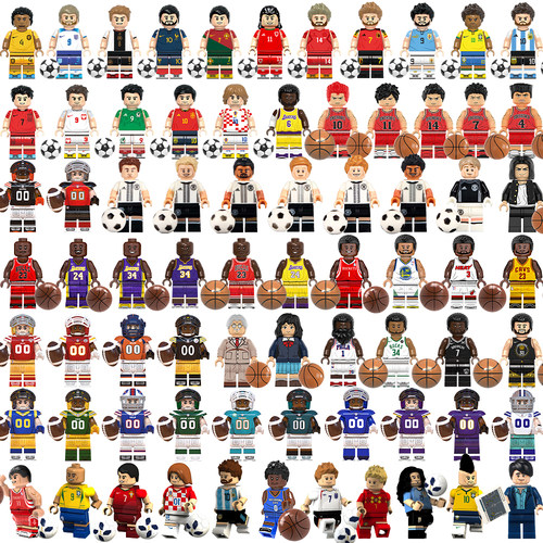 体育明星积木拼插小玩具