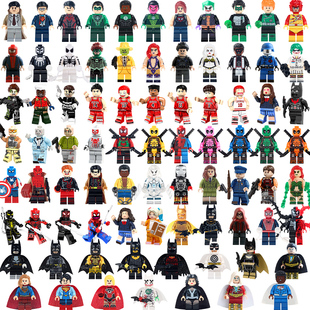 中国积木积木蜘蛛地狱男爵暴风女蝙蝠侠小丑绿灯美国队长人仔玩具