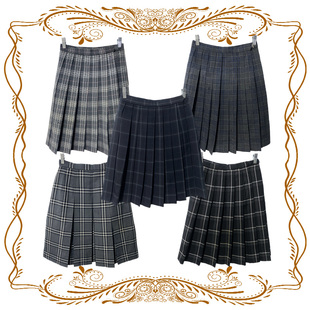 古着vintage日制JK复古风中古校供格子百褶裙超小码正版学院风
