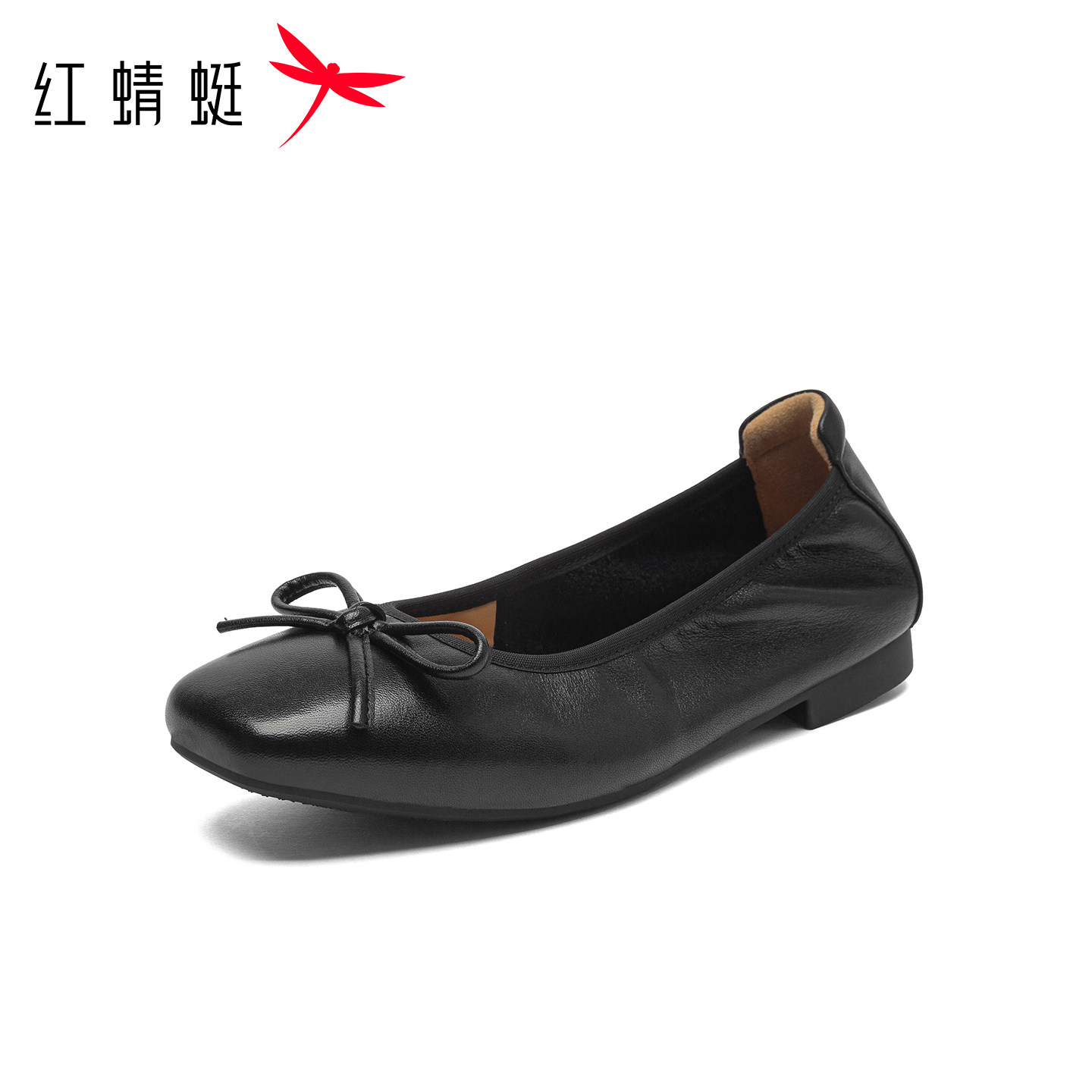 红蜻蜓女鞋夏季新款时尚蝴蝶结浅口单鞋简约方头潮流通勤女单鞋子