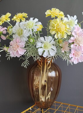 仿真花植绒轮风菊雏菊野菊 北欧田园家具样板间婚庆装饰拍照批发