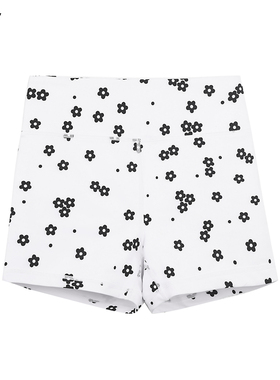 HARDSHIP｜小黑花  Crossfit运动女短裤 黑色小花撸铁高腰三分裤