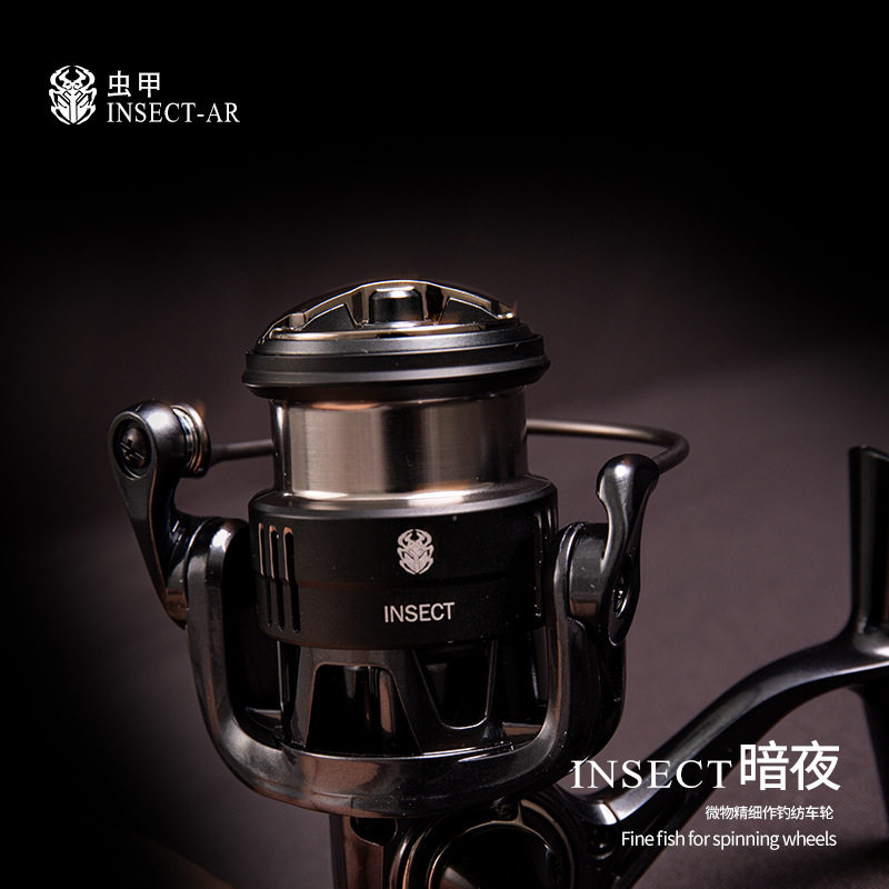 虫甲暗夜路亚纺车轮800/1000金属斜口浅线杯ul马口微物直柄竿渔轮