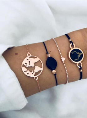 饰品欧美风滴油鹿头爱心手链