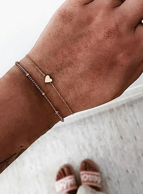 饰品欧美风桃心手链