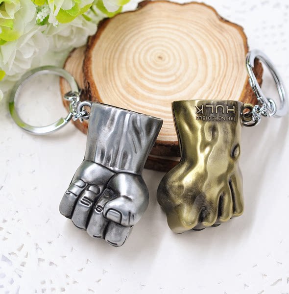 外贸热销复仇者联盟绿巨人手钥匙 扣浩克的手钥匙扣 合金