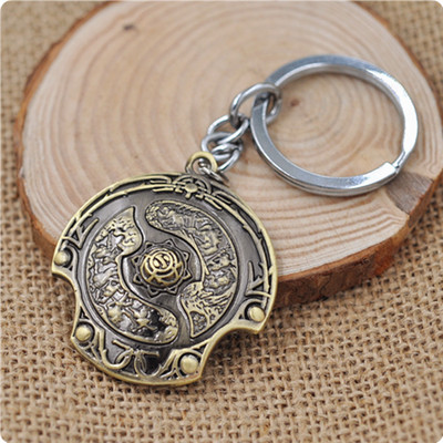 外贸爆款 网游周边刀塔 Dota2钥匙扣 不朽冠军盾牌合金钥匙扣