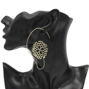 水滴圆圈螺旋式 个性 镂空耳环 夸张漩涡齿轮状耳环 2017wish爆款