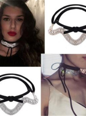 choker欧美满钻原宿锁骨链