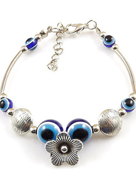 波西米亚风苗银花朵珠子义乌手链