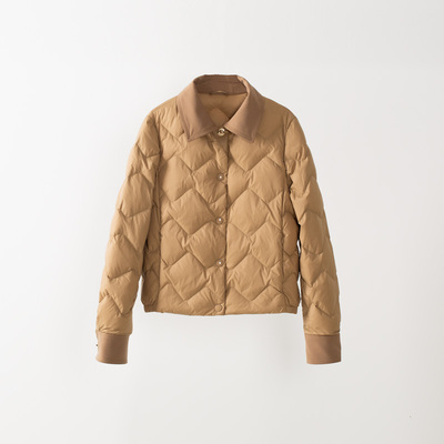 玛洛薇通勤翻领白鹅绒羽绒服