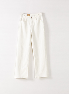 玛洛薇 M-82005 白色直筒阔腿牛仔裤女