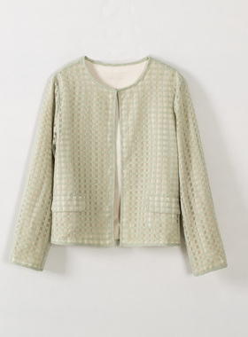 玛洛薇 M-71552 圆领长袖薄款休闲外套