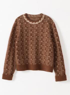 玛洛薇 M-36272 圆领休闲宽松针织羊绒衫