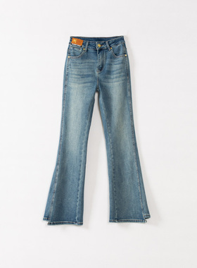 玛洛薇 M-82002 多片裁剪微喇牛仔长裤女