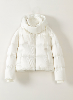 玛洛薇 M-60680 加厚款90白鹅绒连帽羽绒服