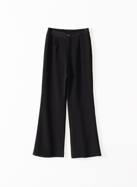 玛洛薇 M-82068 松紧腰围桑蚕丝正装小微喇长裤女