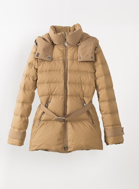 玛洛薇 M-60510 连帽加厚收腰高端白鹅绒显瘦羽绒服