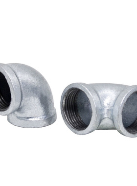 玛钢件镀锌丝牙弯头镀锌90度内丝弯头铸铁丝扣弯头DN1525型号齐全