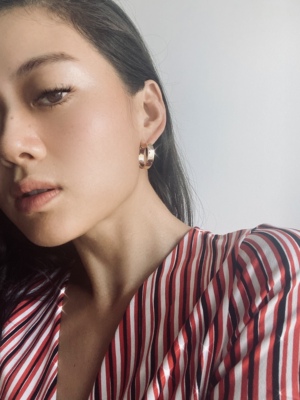 LHWindsor温莎珠宝 老胶片金色小圆环hoop耳环女复古欧美大气耳饰