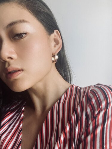 LHWindsor温莎珠宝 老胶片金色小圆环hoop耳环女复古欧美大气耳饰