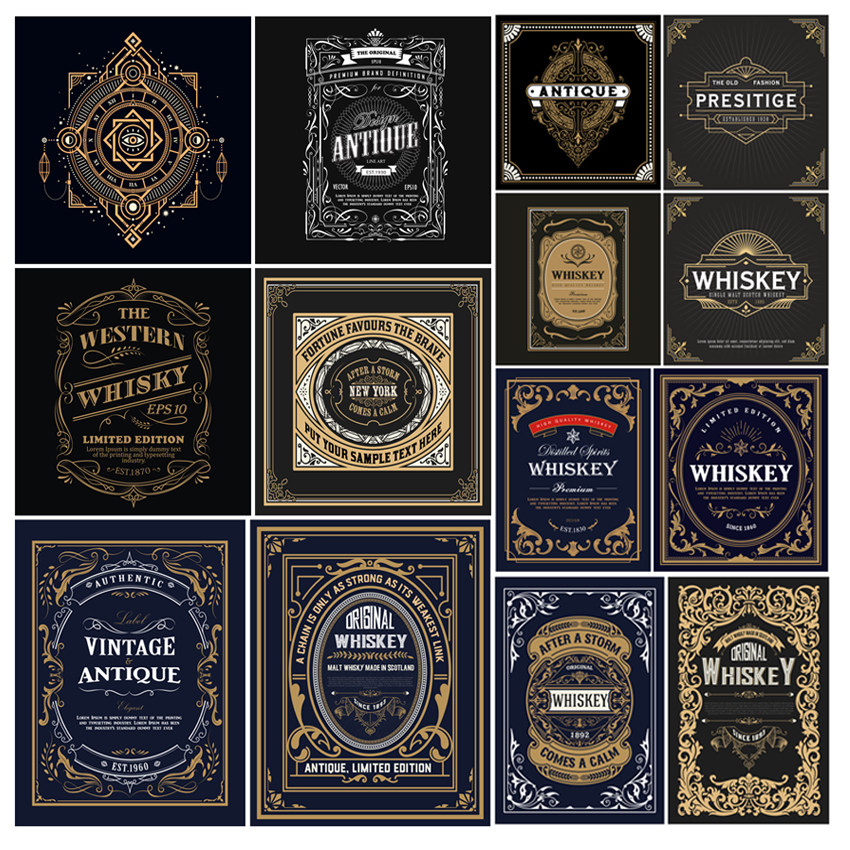 复古欧式花纹边框设计eps矢量素材