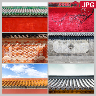 故宫红墙屋檐墙壁宫殿宫廷高清背景图片设计素材