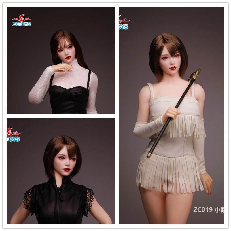 现货Z6TOYS ZC019小晴 1/6女兵人亚洲可动眼美女头雕模型 白肤色