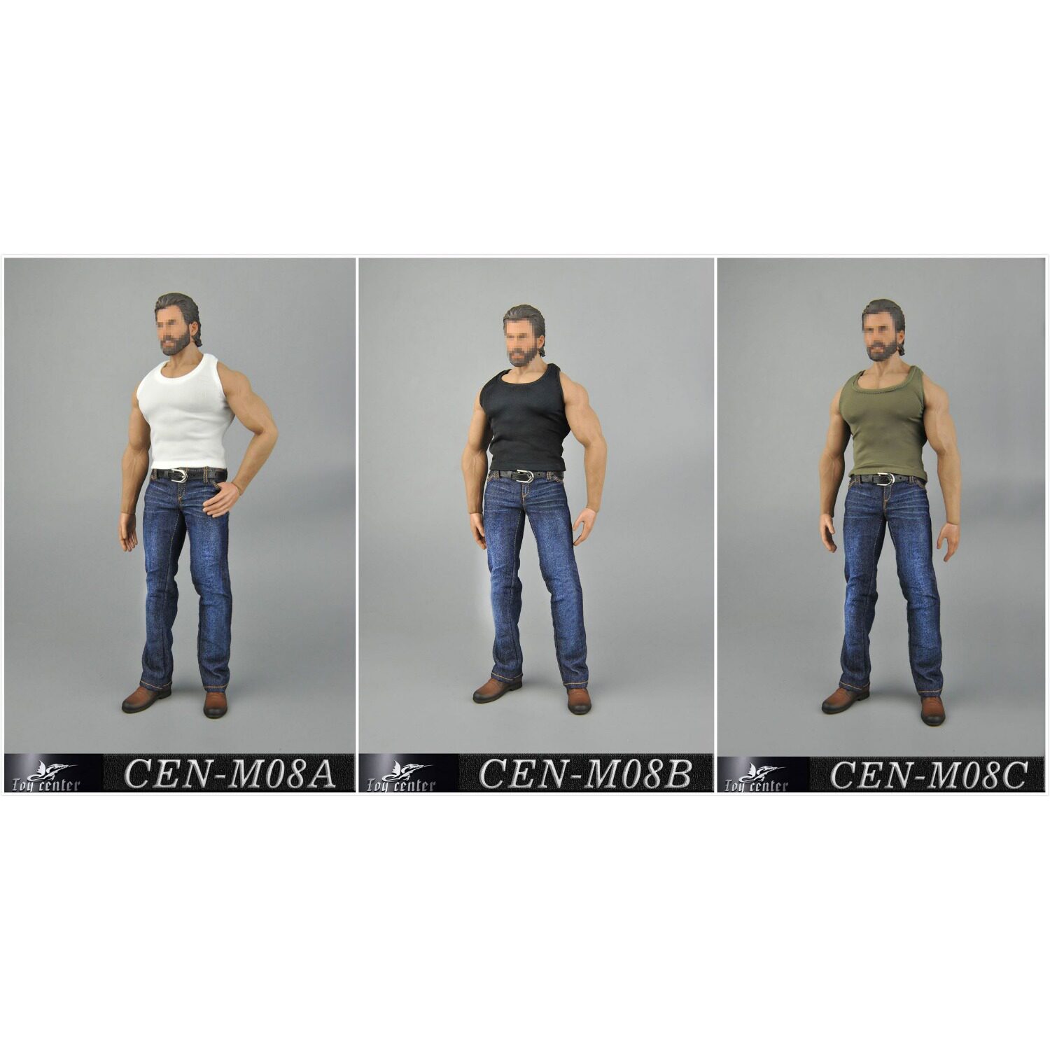 现货1/6兵人背心牛仔裤套装