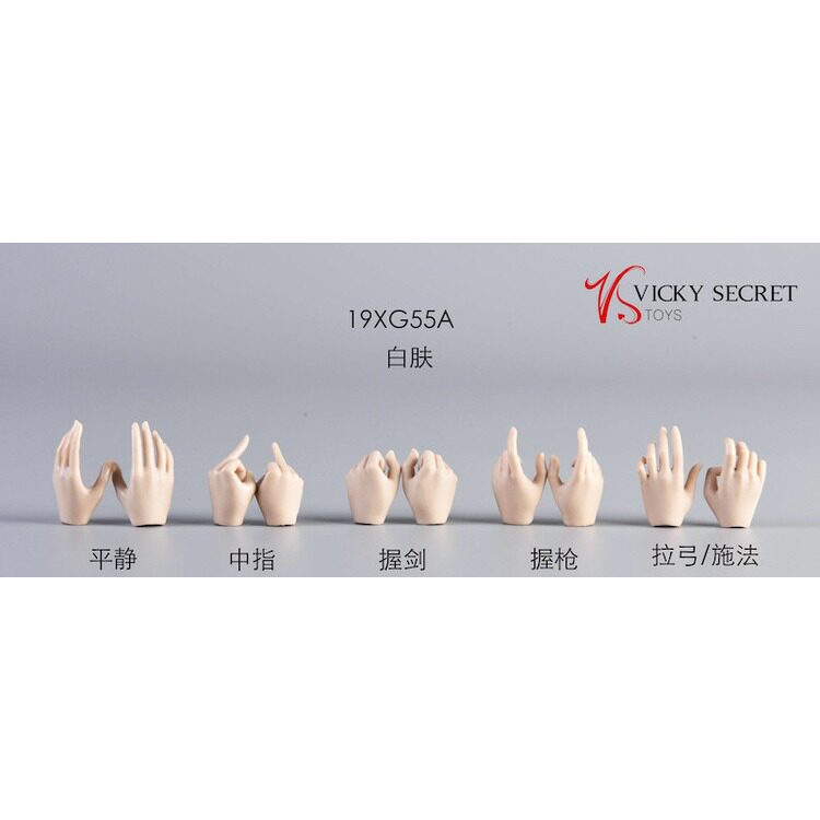 现货VSTOYS 19XG55 1/6女兵人半指手套手型 适合ph等包胶女岚素体