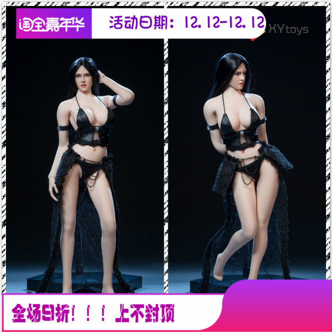 现货1/6女兵人黑色蕾丝内衣套装