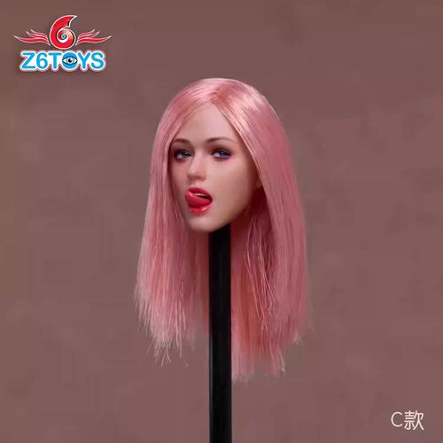 热销包邮Z6TOYS ZC009 1/6女头雕性感表情可动眼 适合12寸女素体