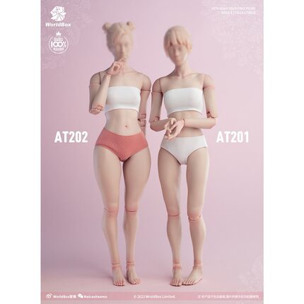 现货WorldBox 1/6兵人女素体关节可动标准版AT201肥腿版AT202