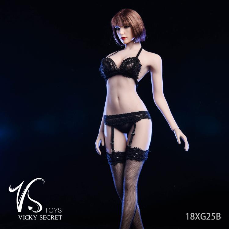 现货蕾丝吊带连袜紧身1/6女兵人