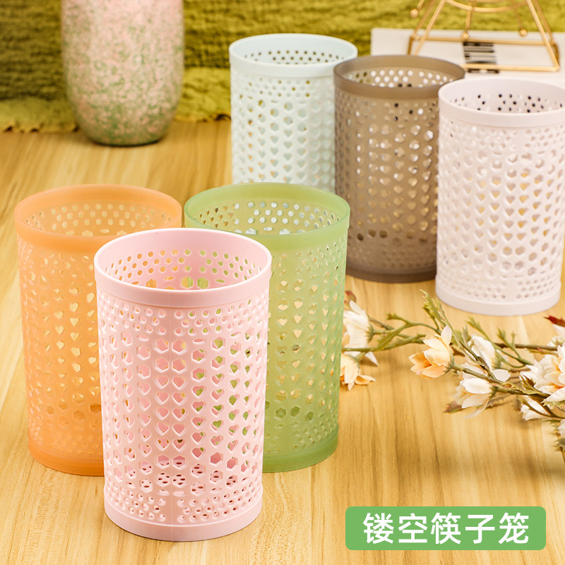 筷子收纳盒餐具置物架塑料沥水筷笼饭店一次性吸管筷子篓桌面笔筒