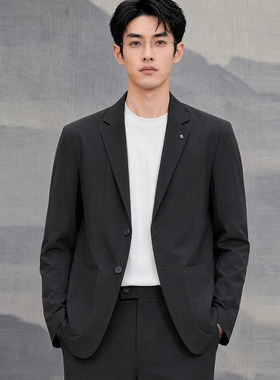 黑色西装男外套休闲版薄款西服