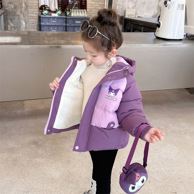 女童加绒棉衣外套加厚保暖