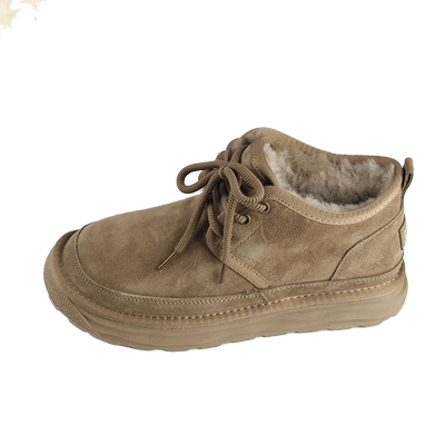 时尚真皮男士雪地靴羊毛保暖棉鞋