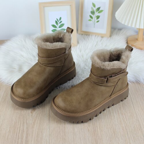 真皮全羊毛保暖防滑防水雪地靴女