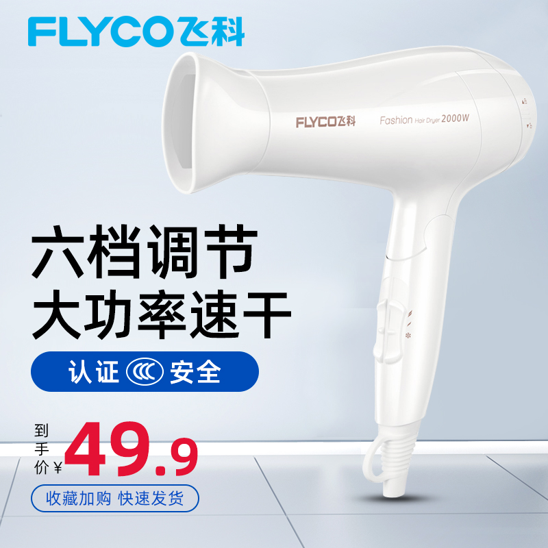 飞科电吹风机家用大功率理发店专用静音不伤发冷热风学生宿舍风筒