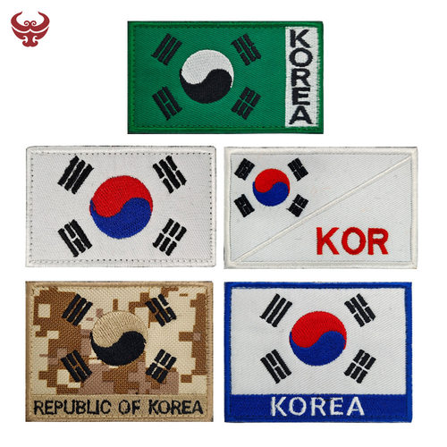 韩国国旗刺绣布标魔术贴太极图徽章臂章布章补丁衣服包配饰现货
