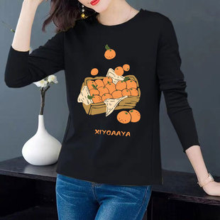 青岛即墨纯棉T恤广州广东十三行女装寸衫女长袖t恤打底薄款大码