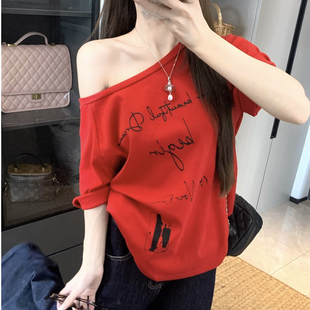 洋气百搭短袖T恤女 搭配阔腿裤背带牛仔短裤半身裙短裙的上衣夏季
